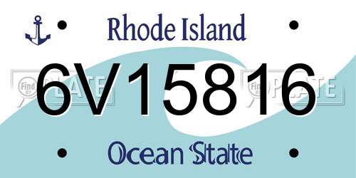 6V15816 Rhode Island License Plate