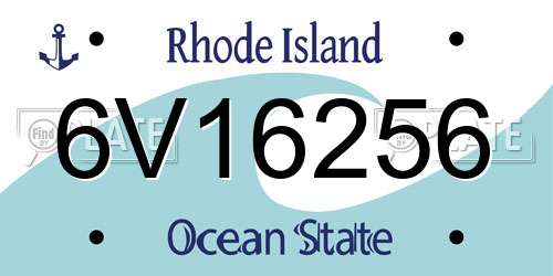 6V16256 Rhode Island License Plate