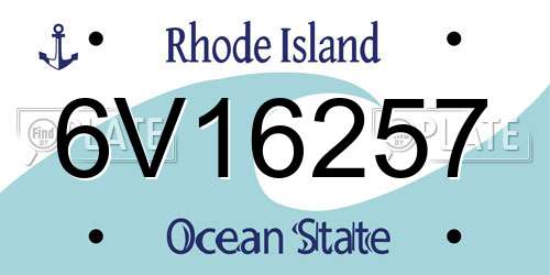 6V16257 Rhode Island License Plate