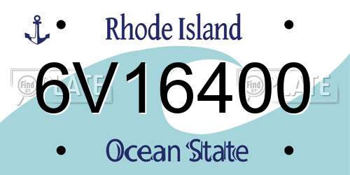 6V16400 Rhode Island License Plate