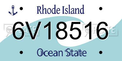 6V18516 Rhode Island License Plate