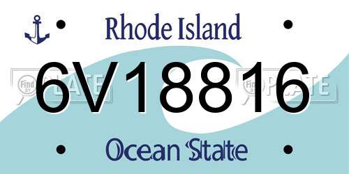 6V18816 Rhode Island License Plate
