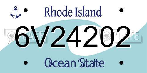 6V24202 Rhode Island License Plate