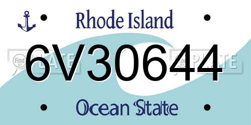 6V30644 Rhode Island License Plate