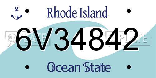 6V34842 Rhode Island License Plate