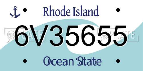6V35655 Rhode Island License Plate