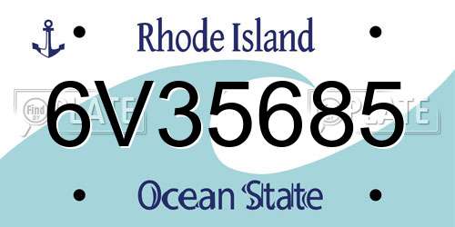 6V35685 Rhode Island License Plate