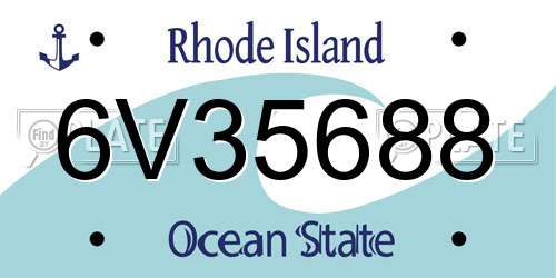 6V35688 Rhode Island License Plate