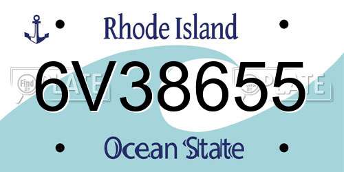 6V38655 Rhode Island License Plate