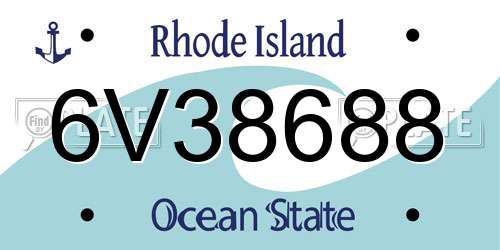 6V38688 Rhode Island License Plate