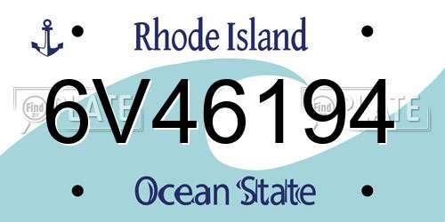 6V46194 Rhode Island License Plate