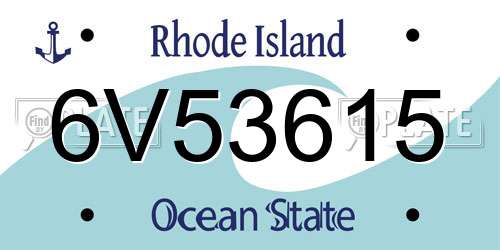 6V53615 Rhode Island License Plate
