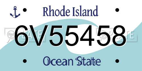 6V55458 Rhode Island License Plate