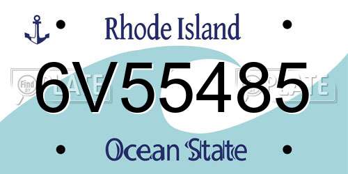 6V55485 Rhode Island License Plate