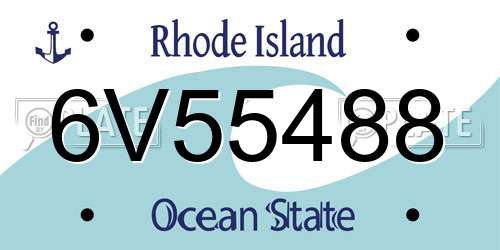 6V55488 Rhode Island License Plate