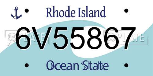 6V55867 Rhode Island License Plate
