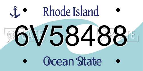 6V58488 Rhode Island License Plate