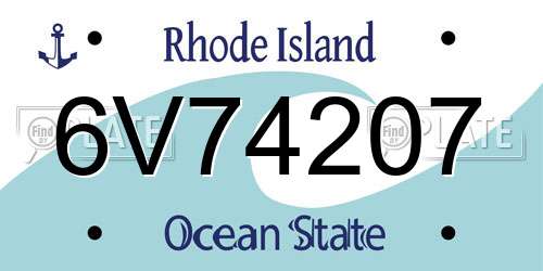 6V74207 Rhode Island License Plate