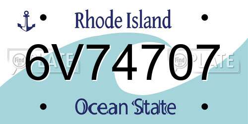 6V74707 Rhode Island License Plate