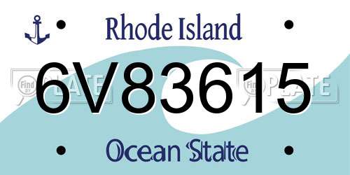 6V83615 Rhode Island License Plate