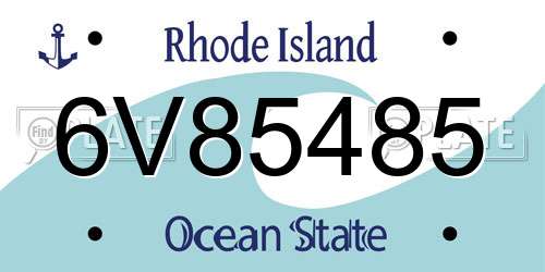 6V85485 Rhode Island License Plate