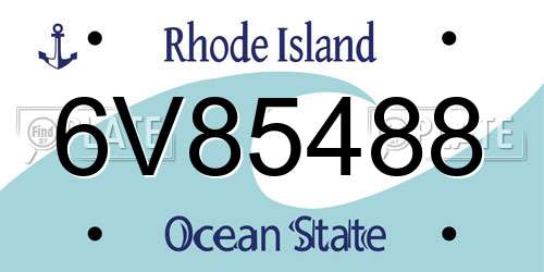 6V85488 Rhode Island License Plate