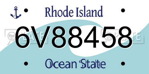 6V88458 Rhode Island License Plate