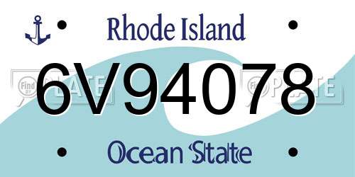 6V94078 Rhode Island License Plate