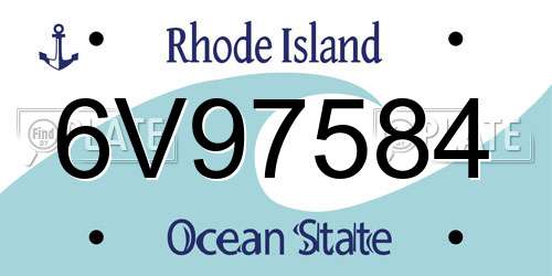 6V97584 Rhode Island License Plate
