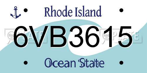 6VB3615 Rhode Island License Plate