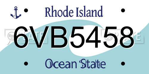6VB5458 Rhode Island License Plate