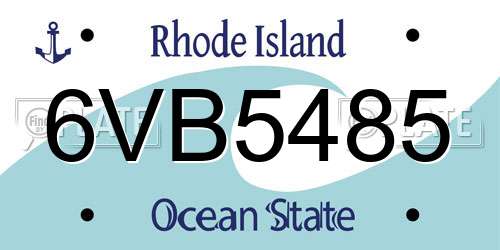6VB5485 Rhode Island License Plate