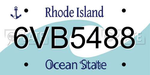 6VB5488 Rhode Island License Plate
