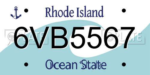 6VB5567 Rhode Island License Plate