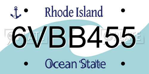 6VBB455 Rhode Island License Plate