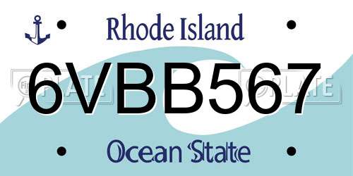 6VBB567 Rhode Island License Plate