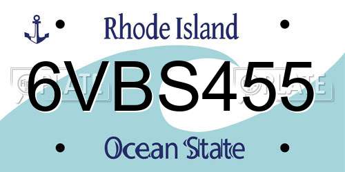6VBS455 Rhode Island License Plate