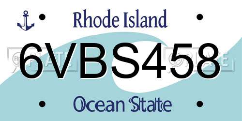 6VBS458 Rhode Island License Plate