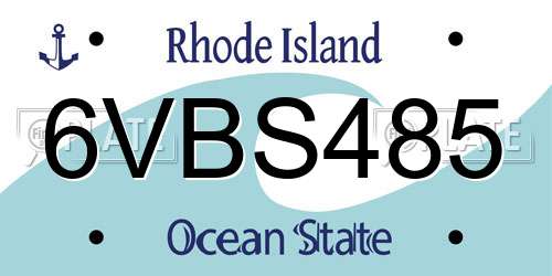 6VBS485 Rhode Island License Plate