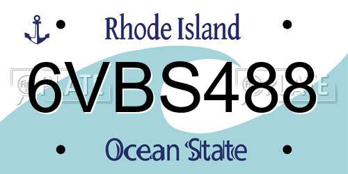 6VBS488 Rhode Island License Plate