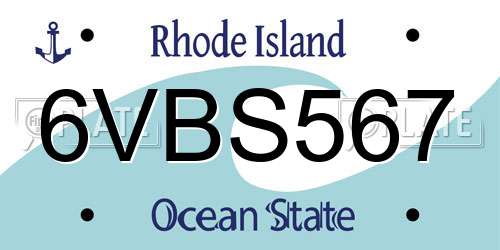 6VBS567 Rhode Island License Plate