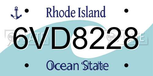 6VD8228 Rhode Island License Plate