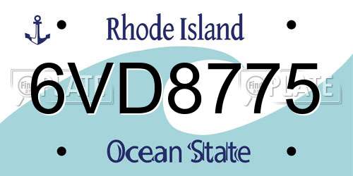 6VD8775 Rhode Island License Plate