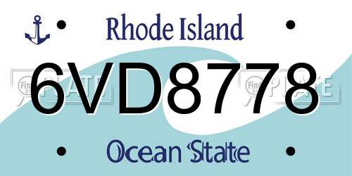 6VD8778 Rhode Island License Plate