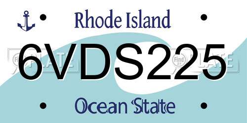6VDS225 Rhode Island License Plate
