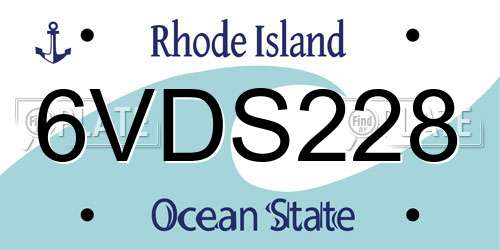 6VDS228 Rhode Island License Plate