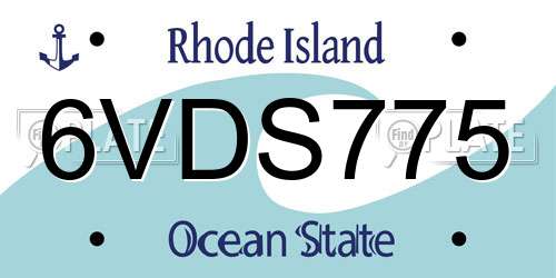 6VDS775 Rhode Island License Plate