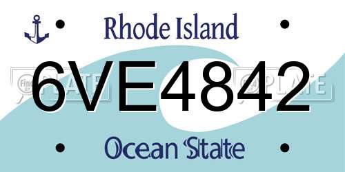6VE4842 Rhode Island License Plate