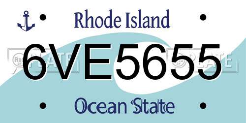 6VE5655 Rhode Island License Plate