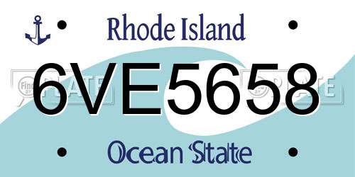 6VE5658 Rhode Island License Plate